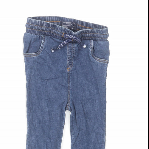 NEXT Boys Blue Cotton Tapered Jeans Size 3-4 Years Regular Drawstring