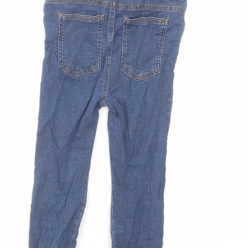 NEXT Boys Blue Cotton Tapered Jeans Size 3-4 Years Regular Drawstring