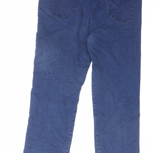 Bonmarché Womens Blue Cotton Straight Jeans Size 16 L26 in Regular Zip
