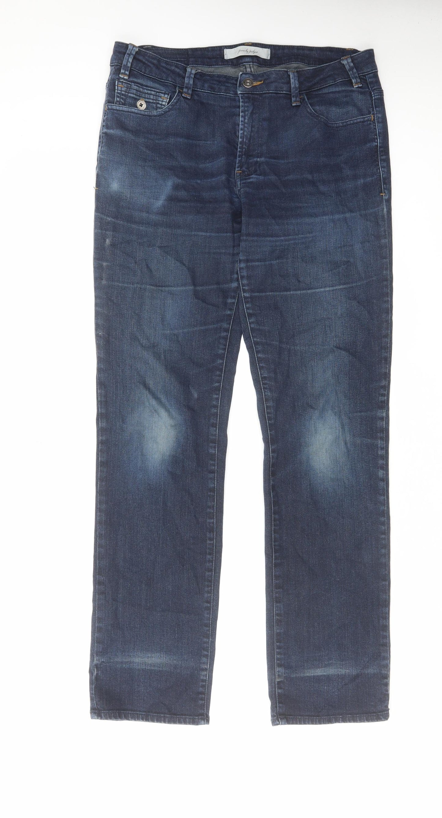 Jackpot Mens Blue Cotton Straight Jeans Size 32 in L32 in Regular Zip