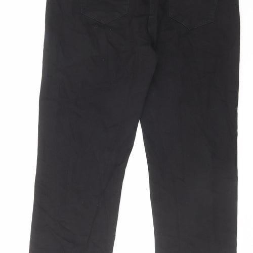 Bonmarché Womens Black Cotton Straight Jeans Size 18 L29 in Regular Zip