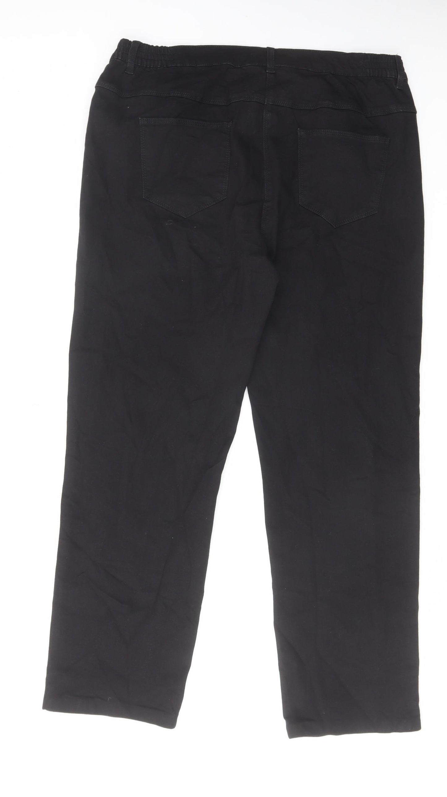 Bonmarché Womens Black Cotton Straight Jeans Size 18 L29 in Regular Zip