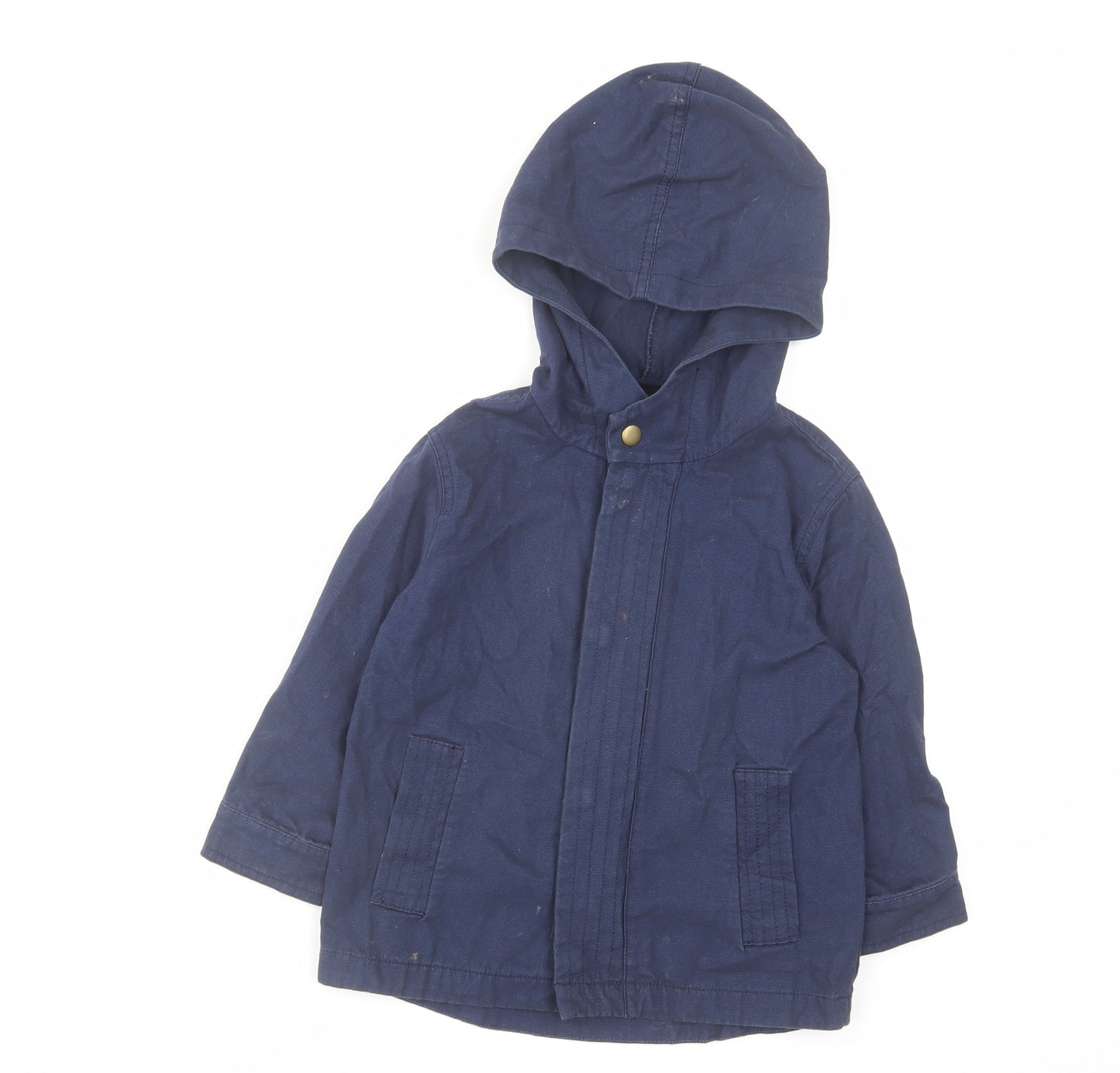 Mini Club Boys Blue Basic Coat Coat Size 3-4 Years Zip