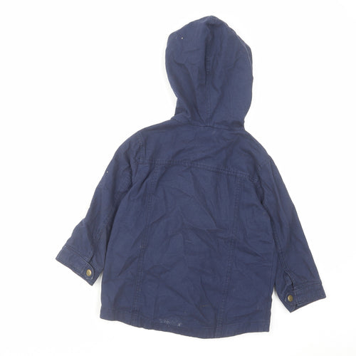 Mini Club Boys Blue Basic Coat Coat Size 3-4 Years Zip