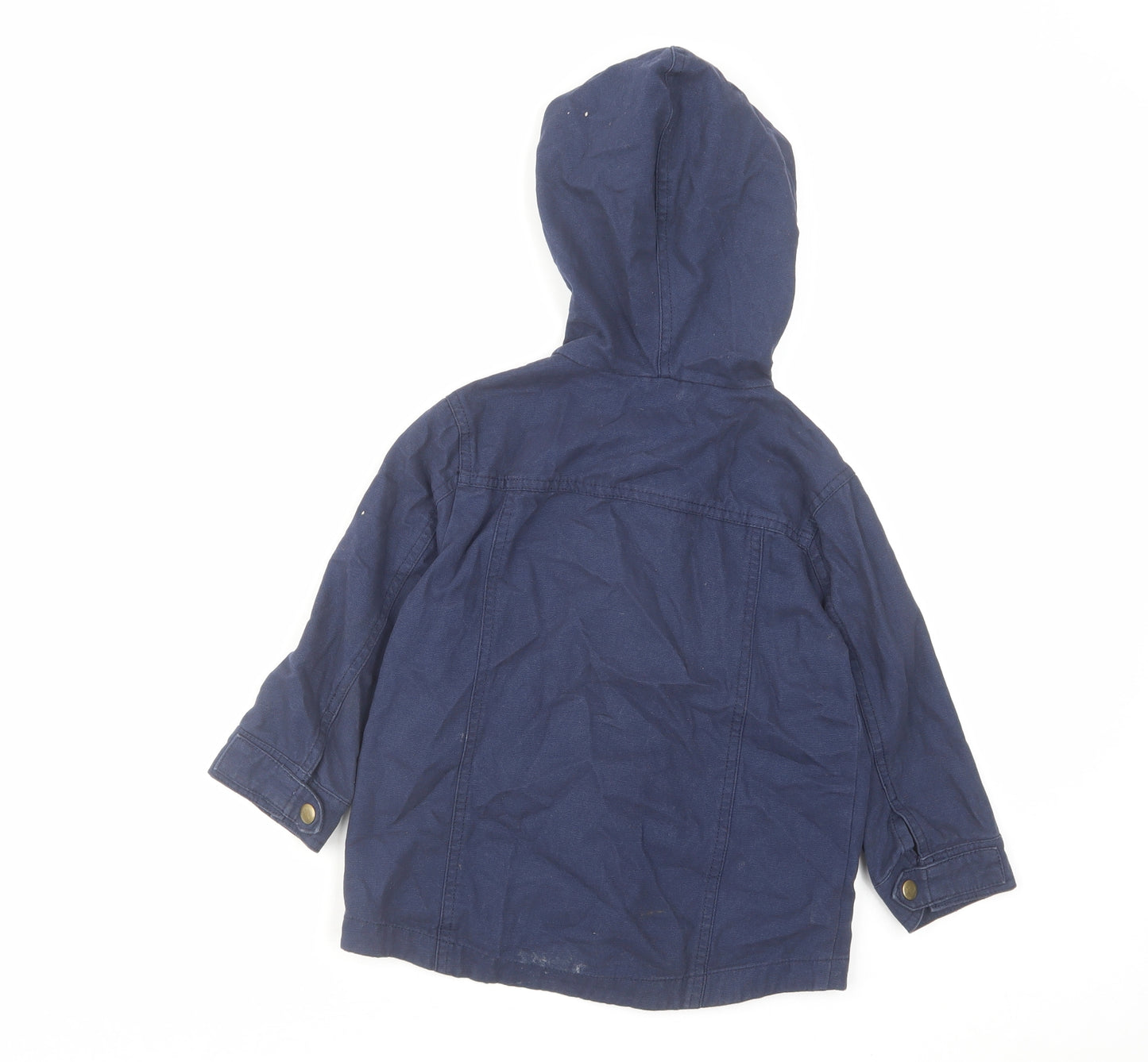 Mini Club Boys Blue Basic Coat Coat Size 3-4 Years Zip