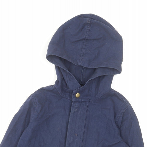 Mini Club Boys Blue Basic Coat Coat Size 3-4 Years Zip