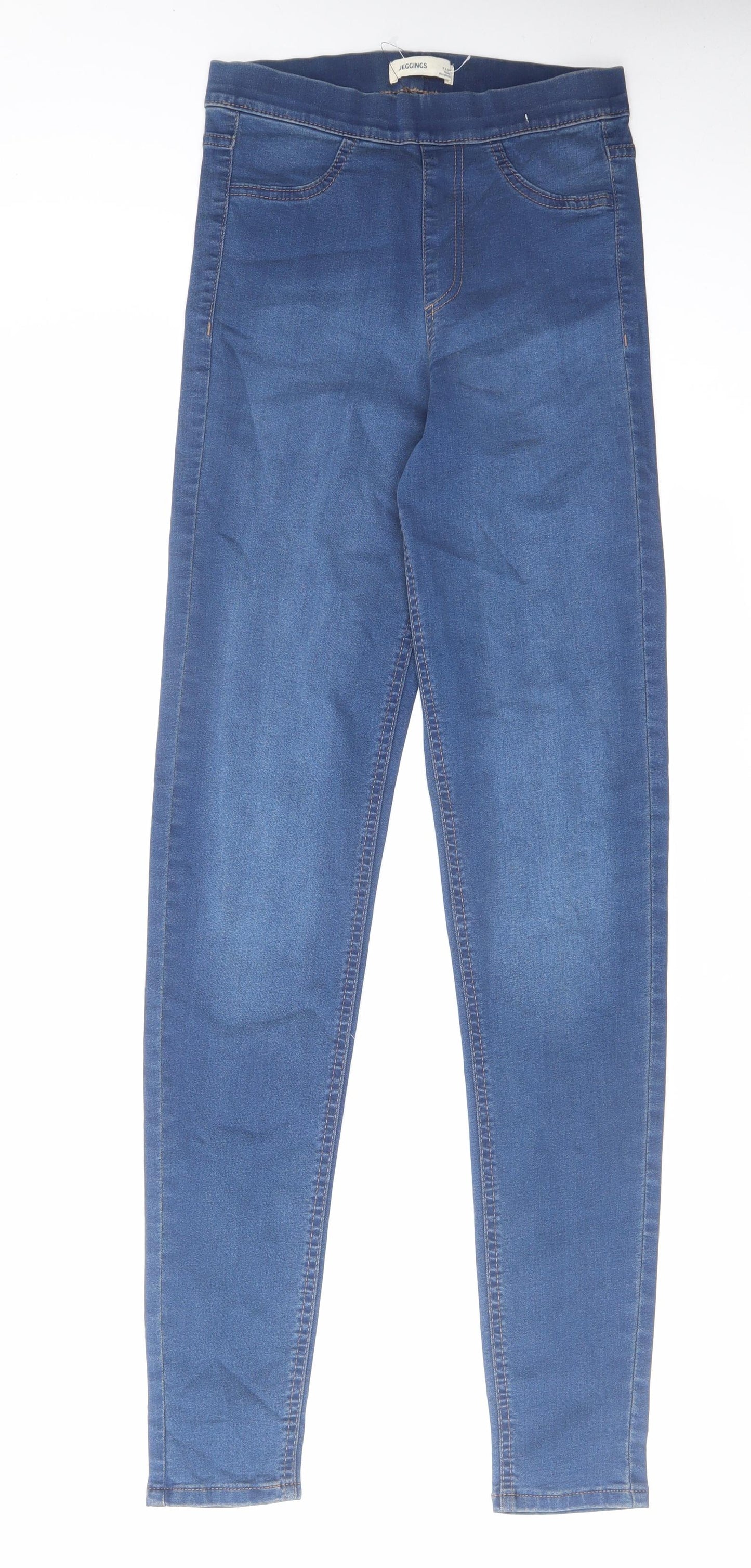 Marks and Spencer Womens Blue Cotton Jegging Jeans Size 6 L32 in Regular Zip