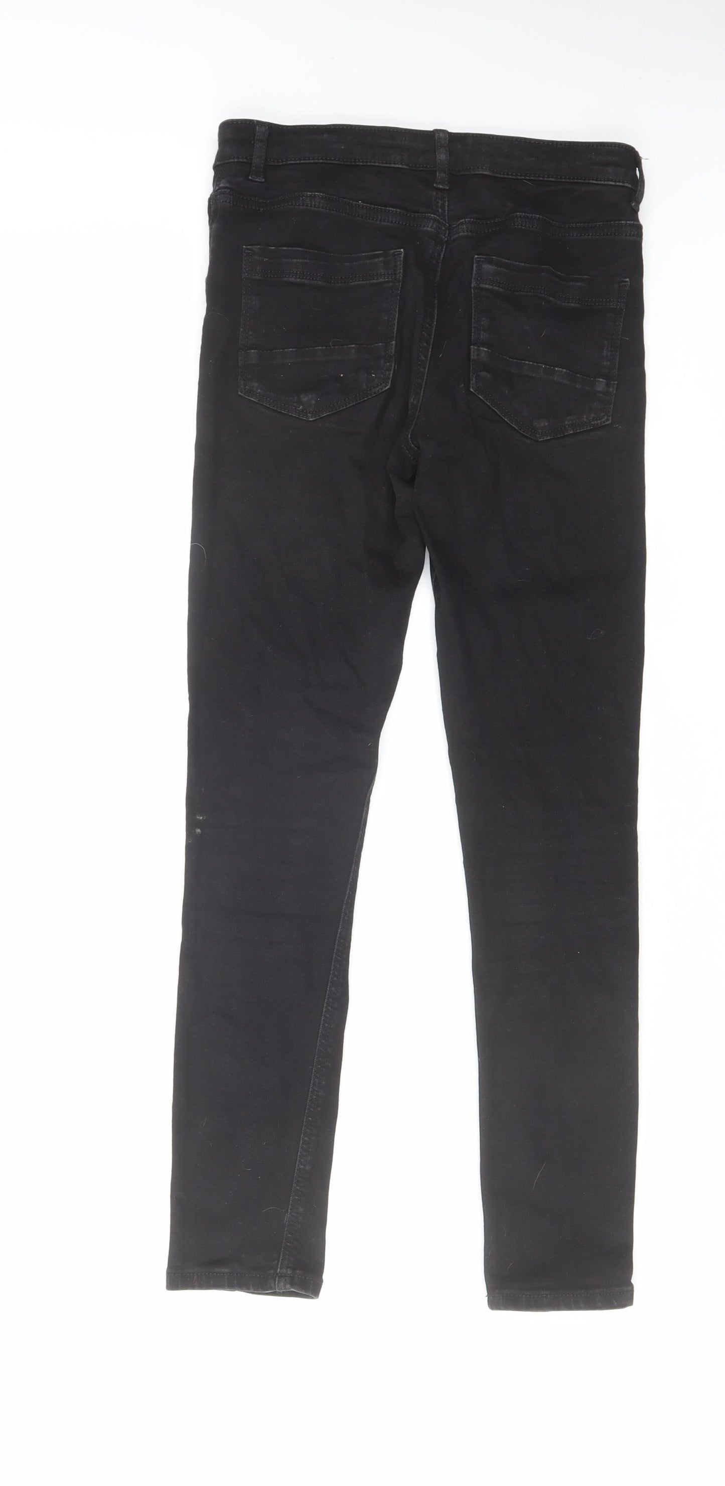 NEXT Boys Black Cotton Skinny Jeans Size 10 Years Regular Zip