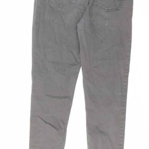 Marks and Spencer Womens Grey Cotton Skinny Jeans Size 12 L30 in Regular Zip