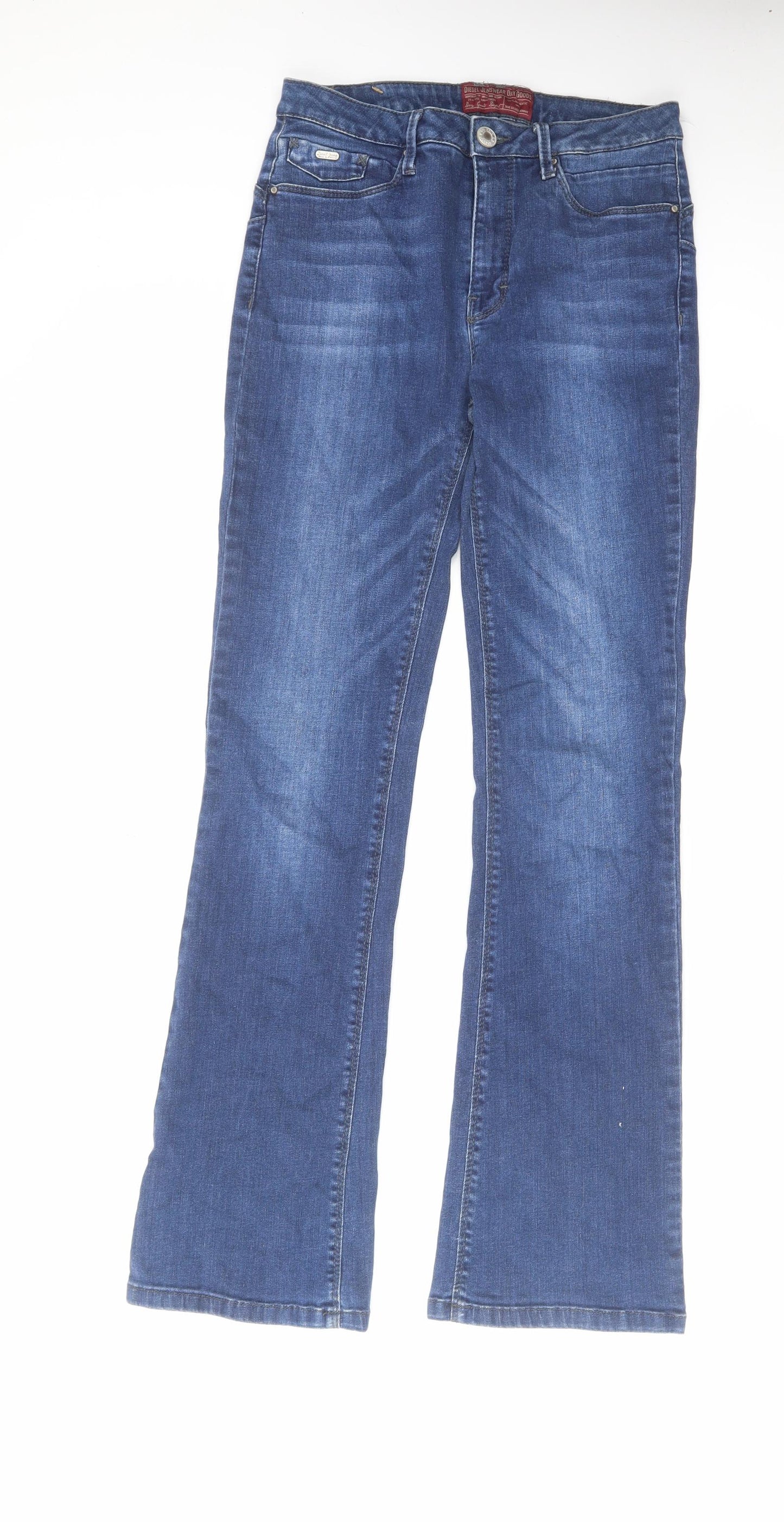 Diesel Womens Blue Cotton Bootcut Jeans Size 28 in L30 in Regular Zip
