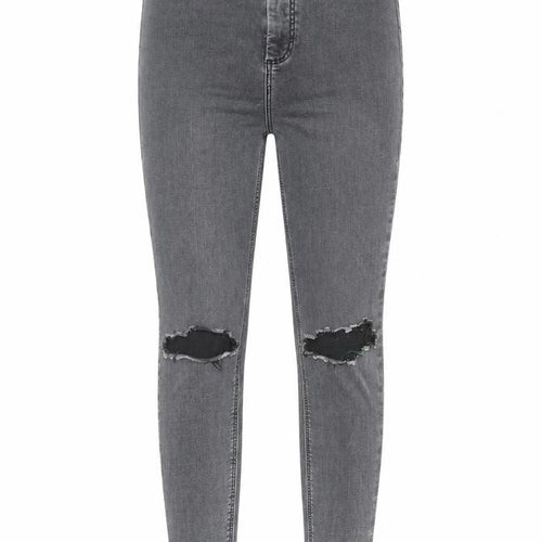 Topshop Womens Grey Cotton Skinny Jeans Size 30 in L32 in Regular Zip