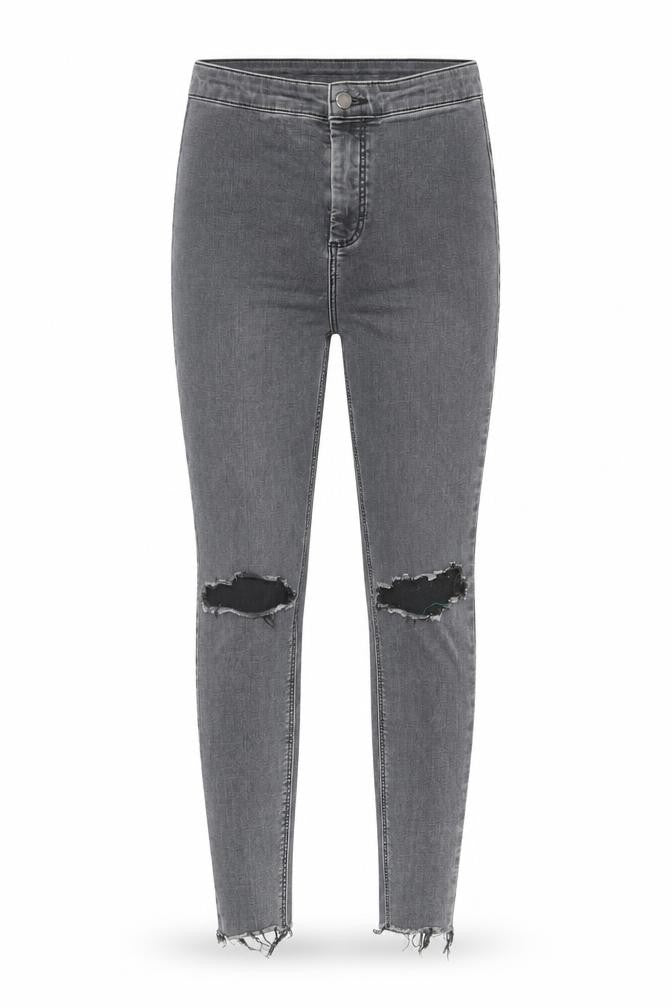 Topshop Womens Grey Cotton Skinny Jeans Size 30 in L32 in Regular Zip
