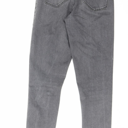 Topshop Womens Grey Cotton Skinny Jeans Size 30 in L32 in Regular Zip