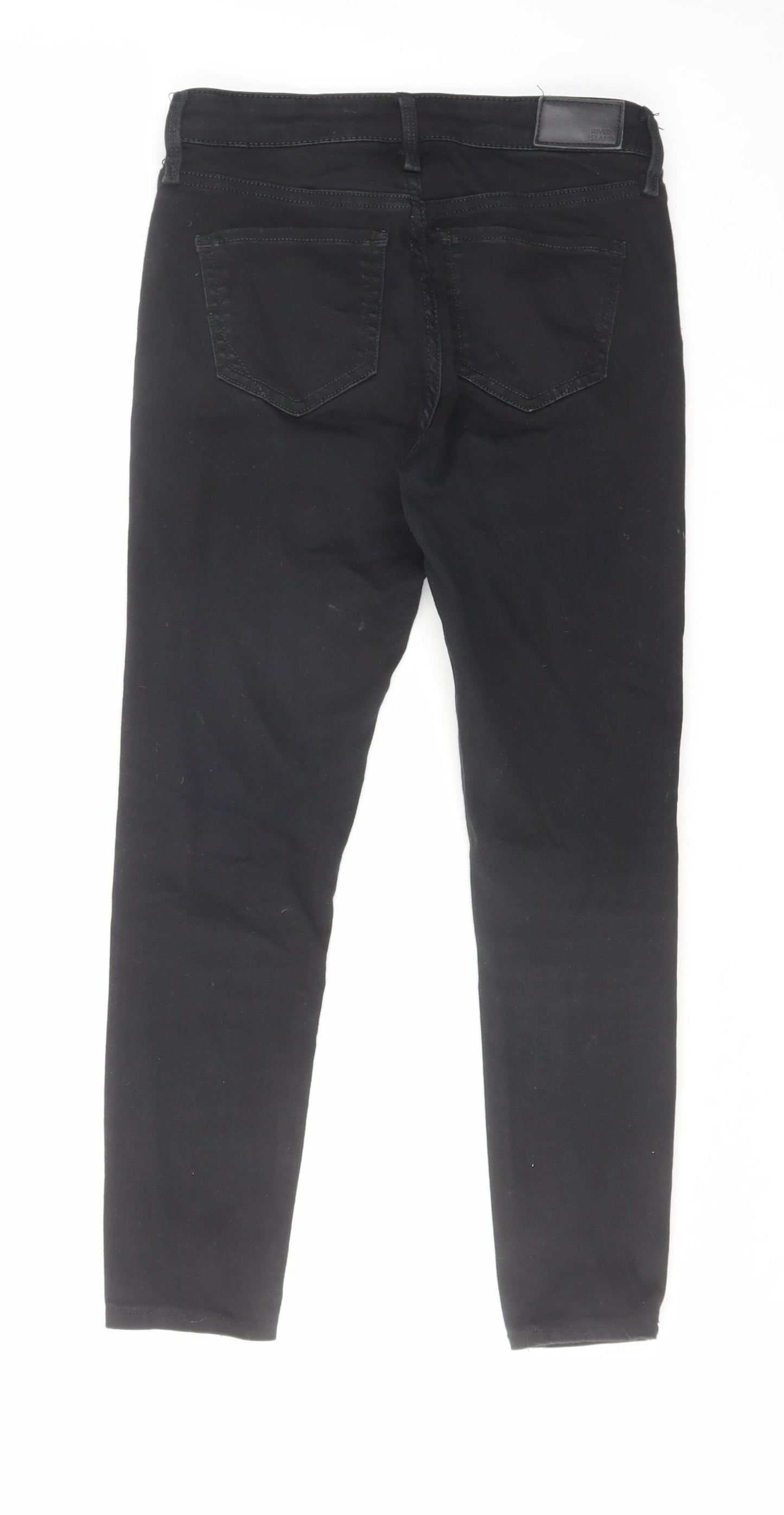 River Island Womens Black Cotton Skinny Jeans Size 8 L25 in Regular Zip