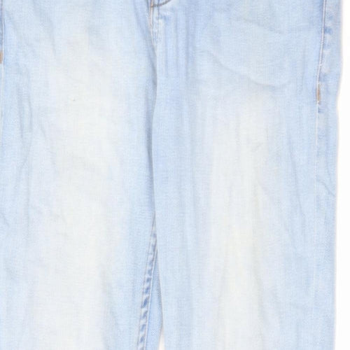 Topman Mens Blue Cotton Skinny Jeans Size 32 in L30 in Regular Button