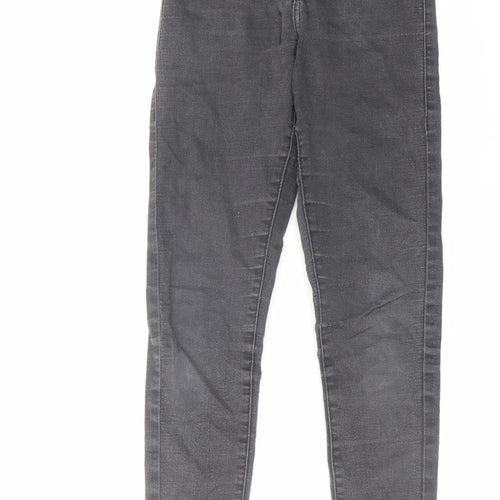 Topshop Womens Grey Cotton Skinny Jeans Size 25 in L30 in Regular Zip