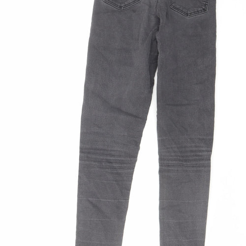Topshop Womens Grey Cotton Skinny Jeans Size 25 in L30 in Regular Zip