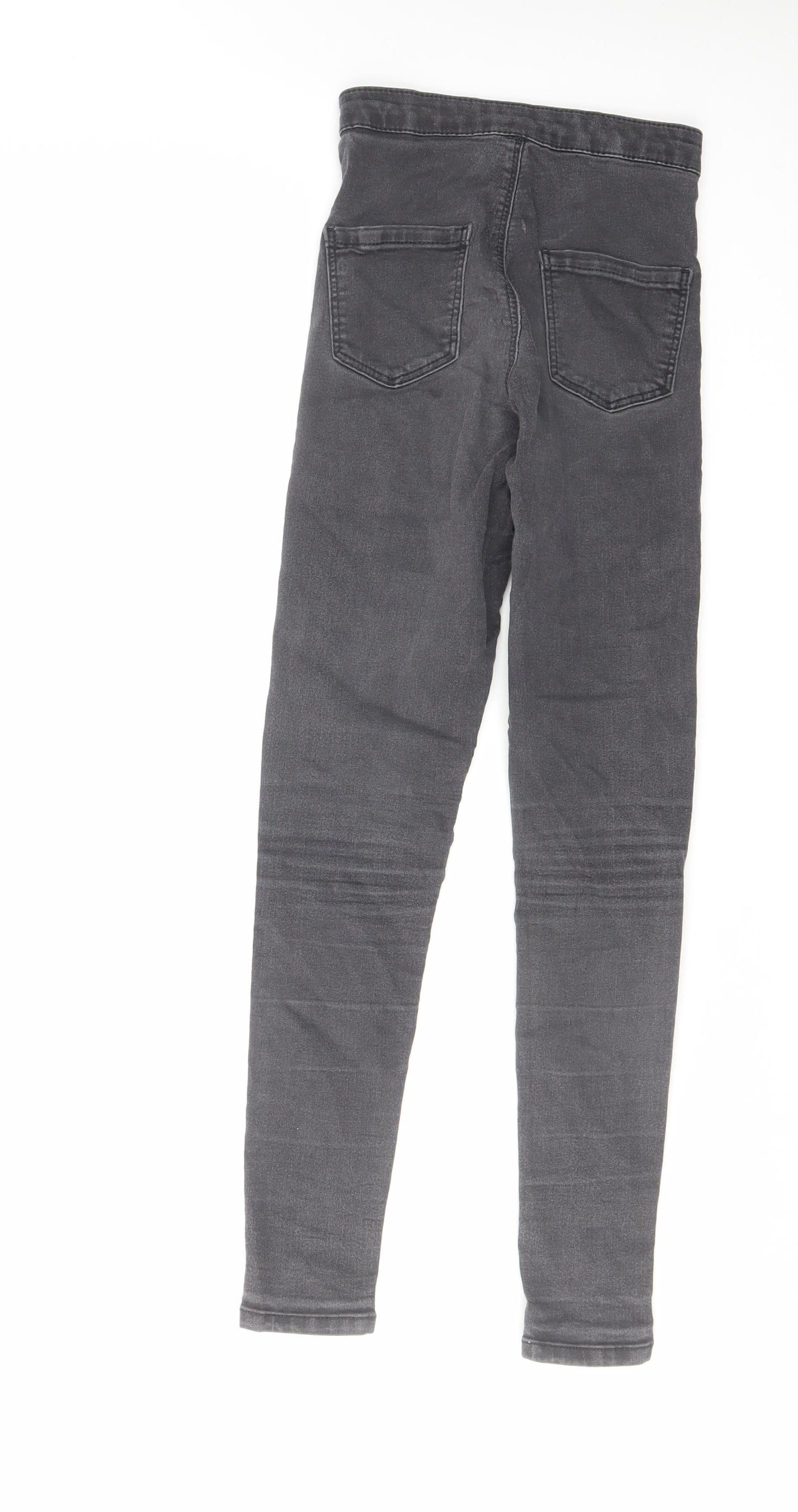 Topshop Womens Grey Cotton Skinny Jeans Size 25 in L30 in Regular Zip