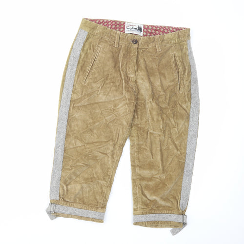 Luis Trenker Mens Brown Cotton Trousers Size 32 in Regular Zip