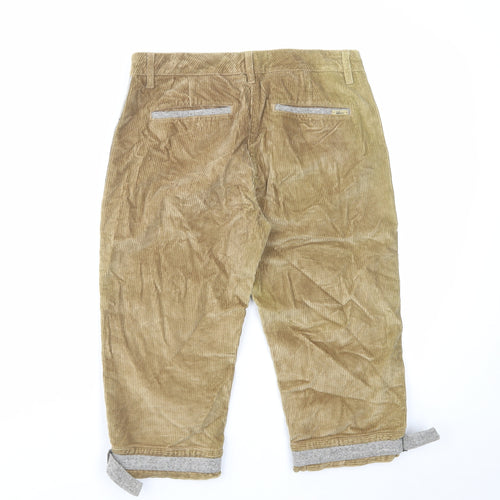Luis Trenker Mens Brown Cotton Trousers Size 32 in Regular Zip