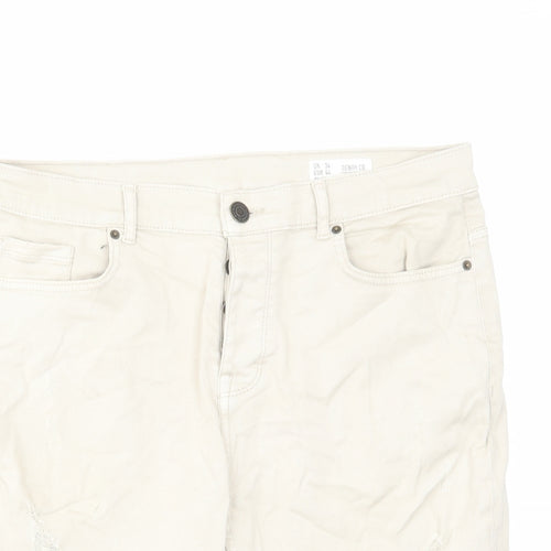 Denim & Co. Mens Beige Cotton Chino Shorts Size 34 in L12 in Regular Button