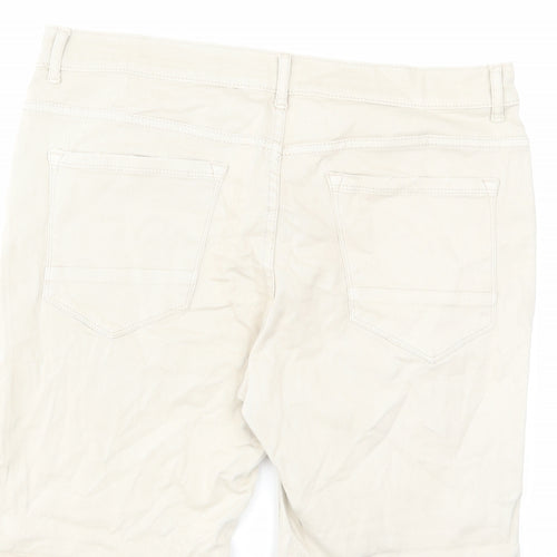 Denim & Co. Mens Beige Cotton Chino Shorts Size 34 in L12 in Regular Button