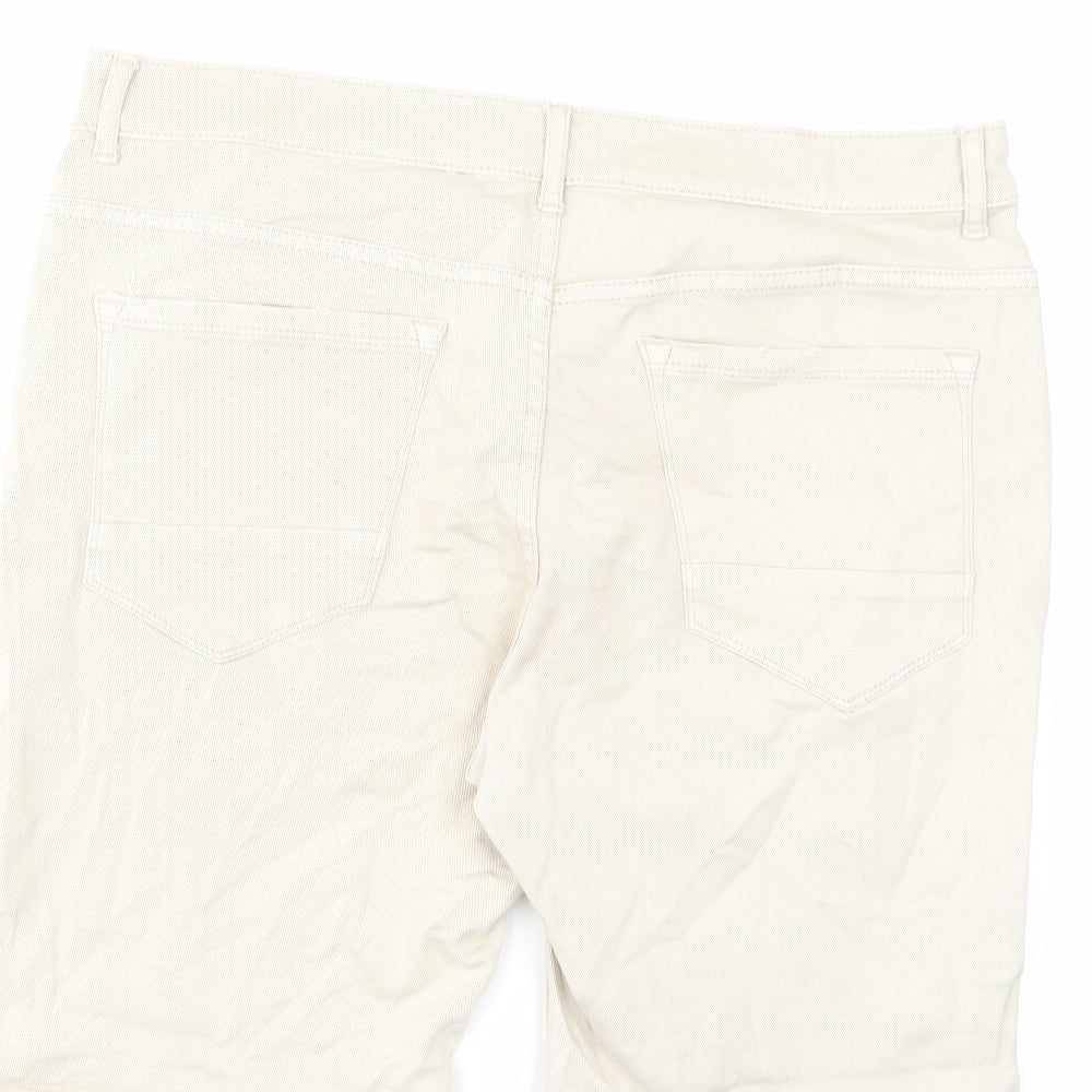 Denim & Co. Mens Beige Cotton Chino Shorts Size 34 in L12 in Regular Button