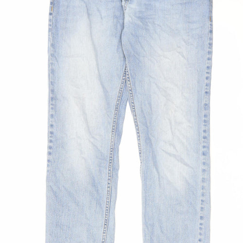 Denim & Co. Mens Blue Cotton Straight Jeans Size 30 in L32 in Regular Button