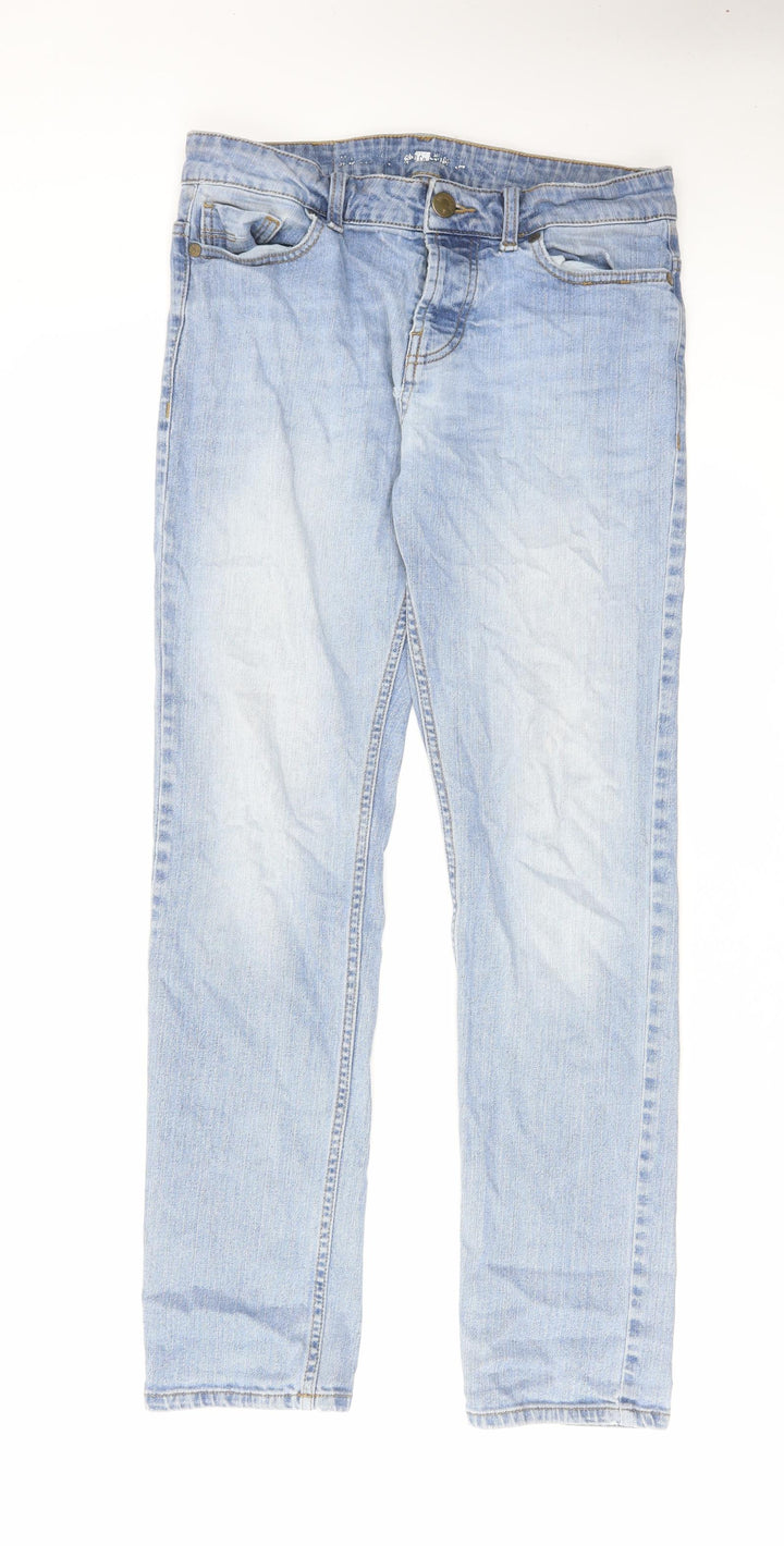 Denim & Co. Mens Blue Cotton Straight Jeans Size 30 in L32 in Regular Button