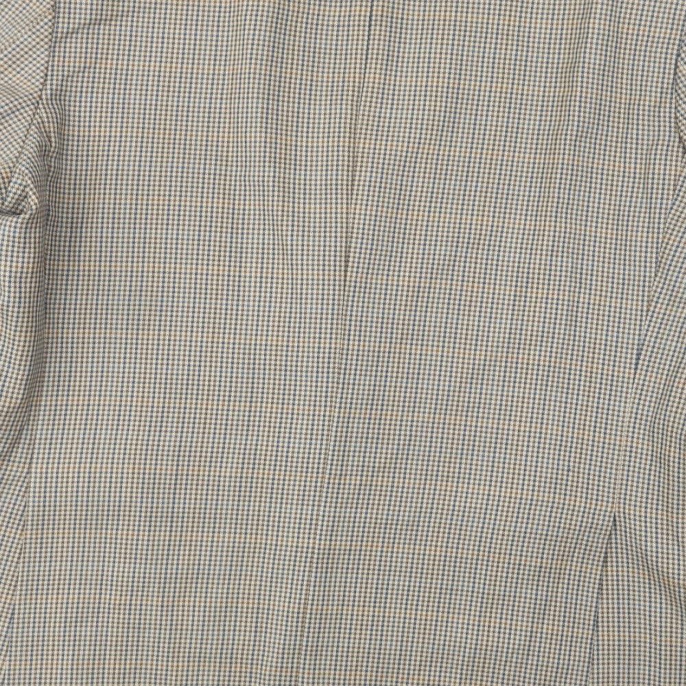 Marks and Spencer Mens Brown Geometric Wool Jacket Blazer Size 48 Regular