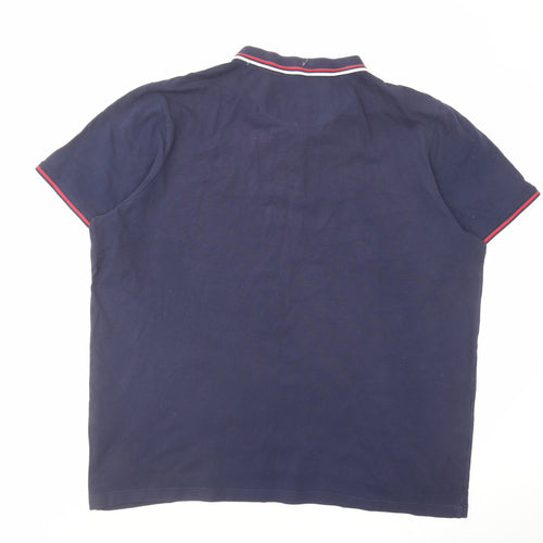 Slazenger Mens Blue Cotton Polo Size 3XL Collared Button