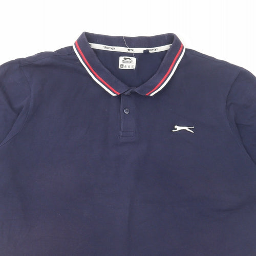 Slazenger Mens Blue Cotton Polo Size 3XL Collared Button
