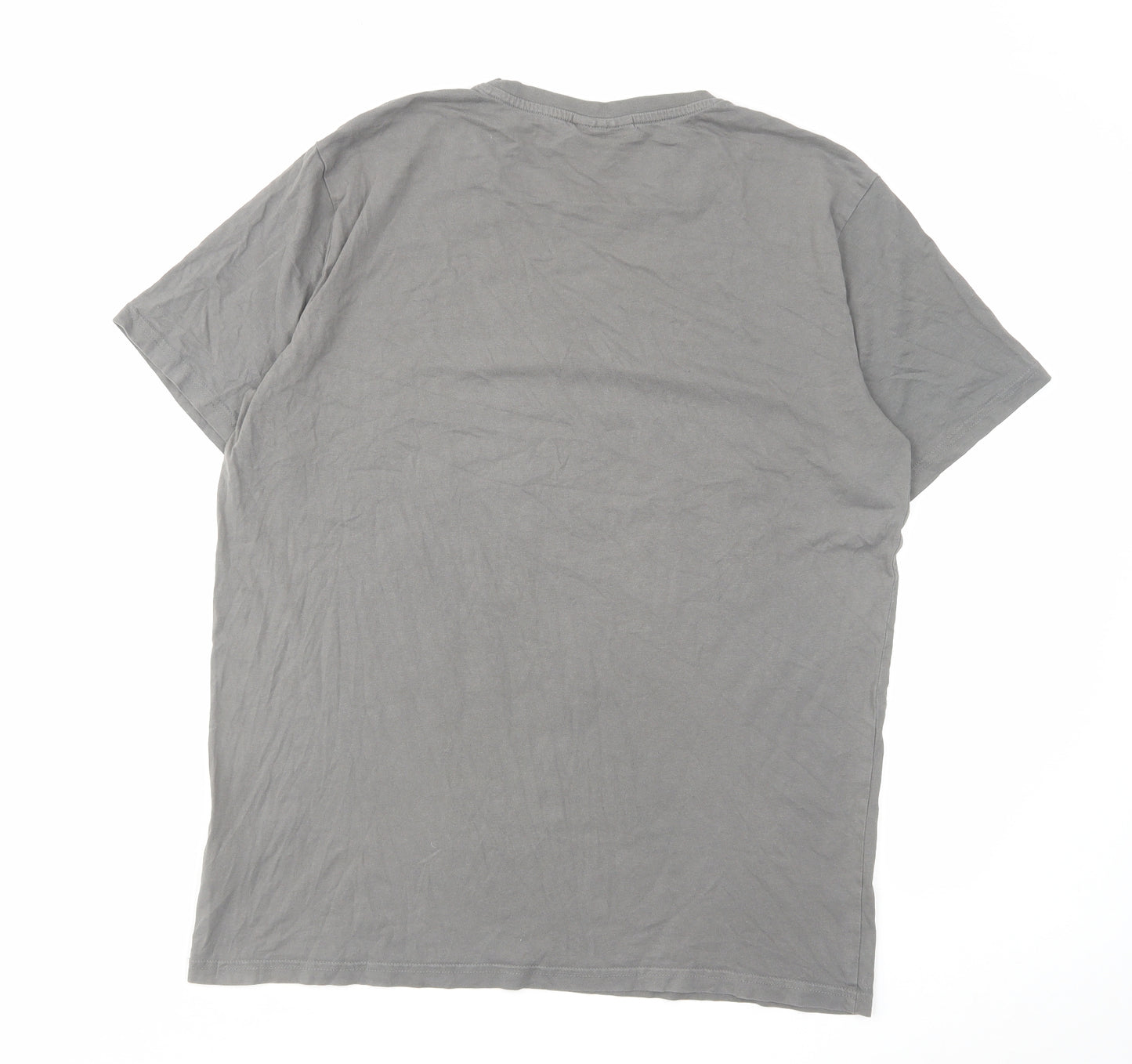 acdc Mens Grey Cotton T-Shirt Size L Round Neck