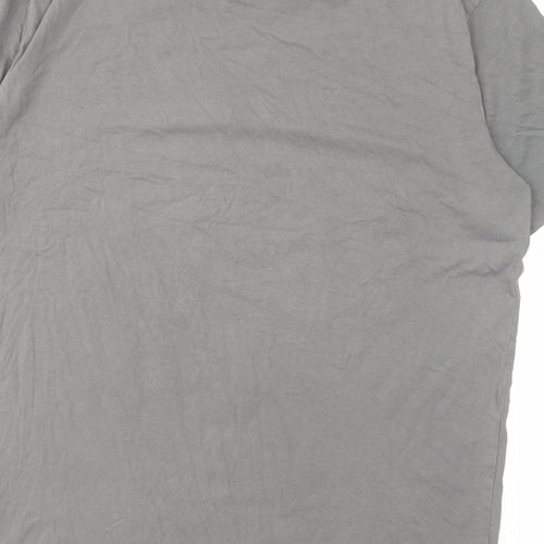 acdc Mens Grey Cotton T-Shirt Size L Round Neck