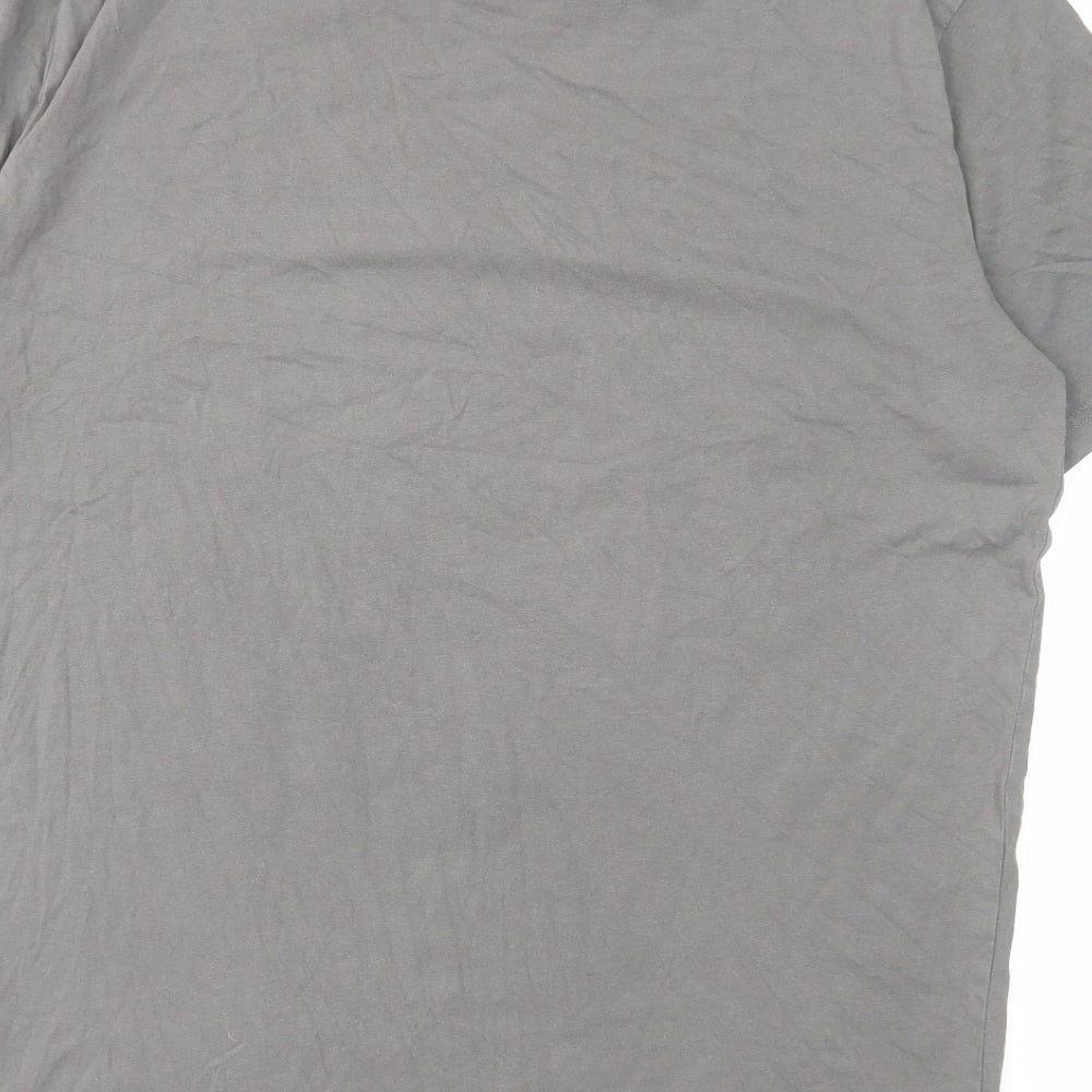 acdc Mens Grey Cotton T-Shirt Size L Round Neck