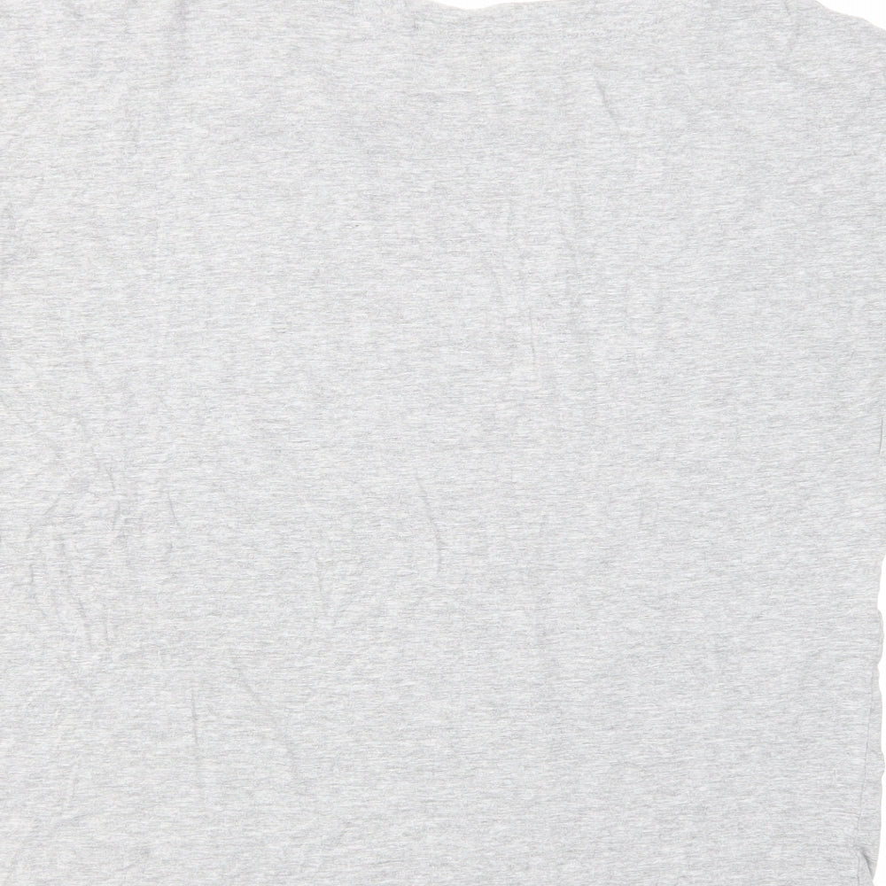 NEXT Womens Grey Cotton Basic T-Shirt Size 14 Boat Neck