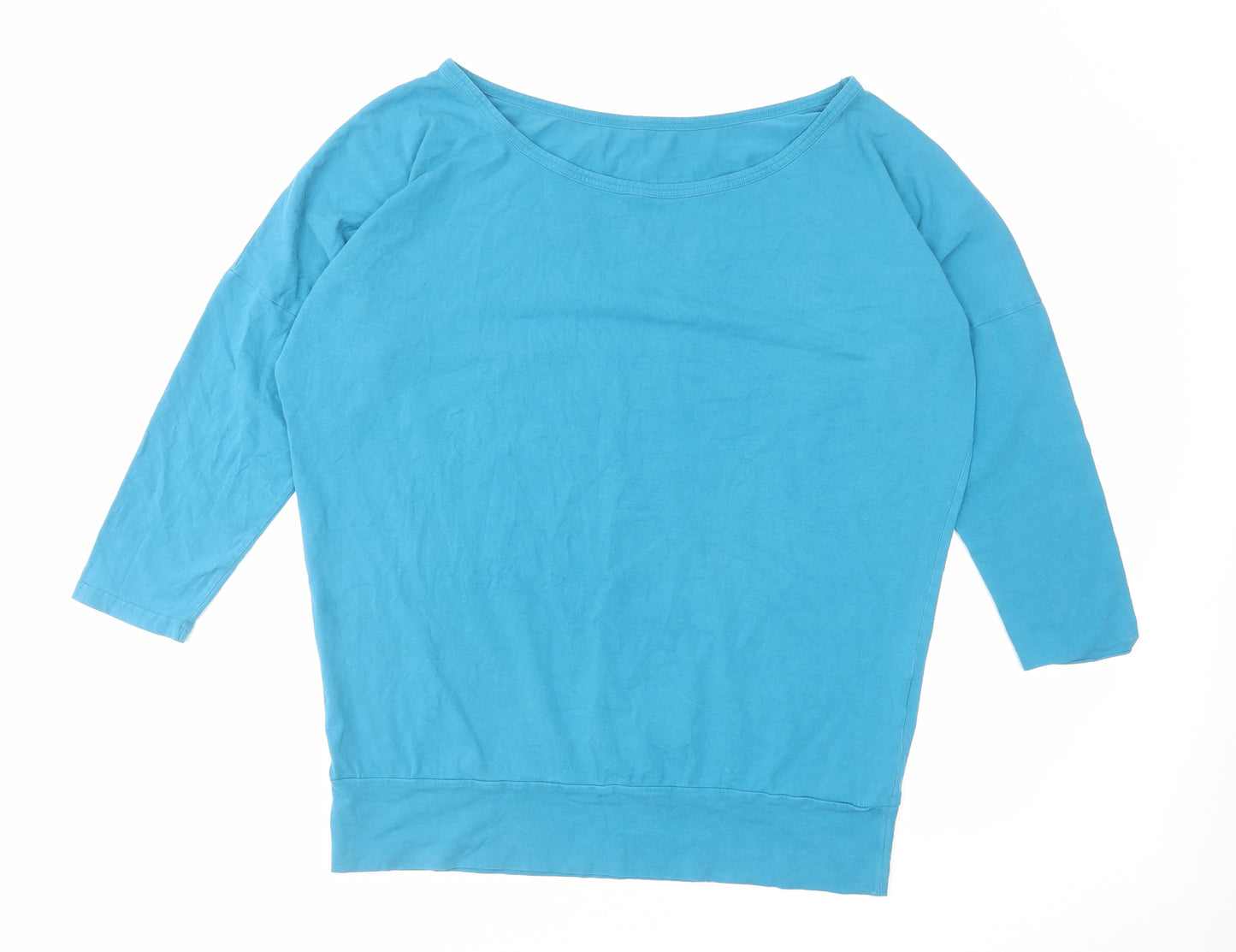 Molke Womens Blue Cotton Basic T-Shirt Size XL Boat Neck