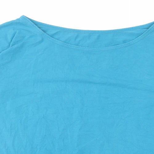 Molke Womens Blue Cotton Basic T-Shirt Size XL Boat Neck