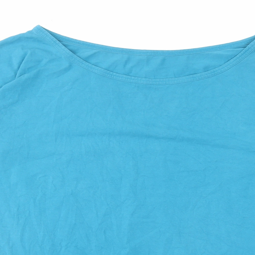 Molke Womens Blue Cotton Basic T-Shirt Size XL Boat Neck