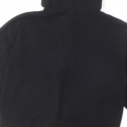 Zara Womens Black Cotton Pullover Hoodie Size S Zip