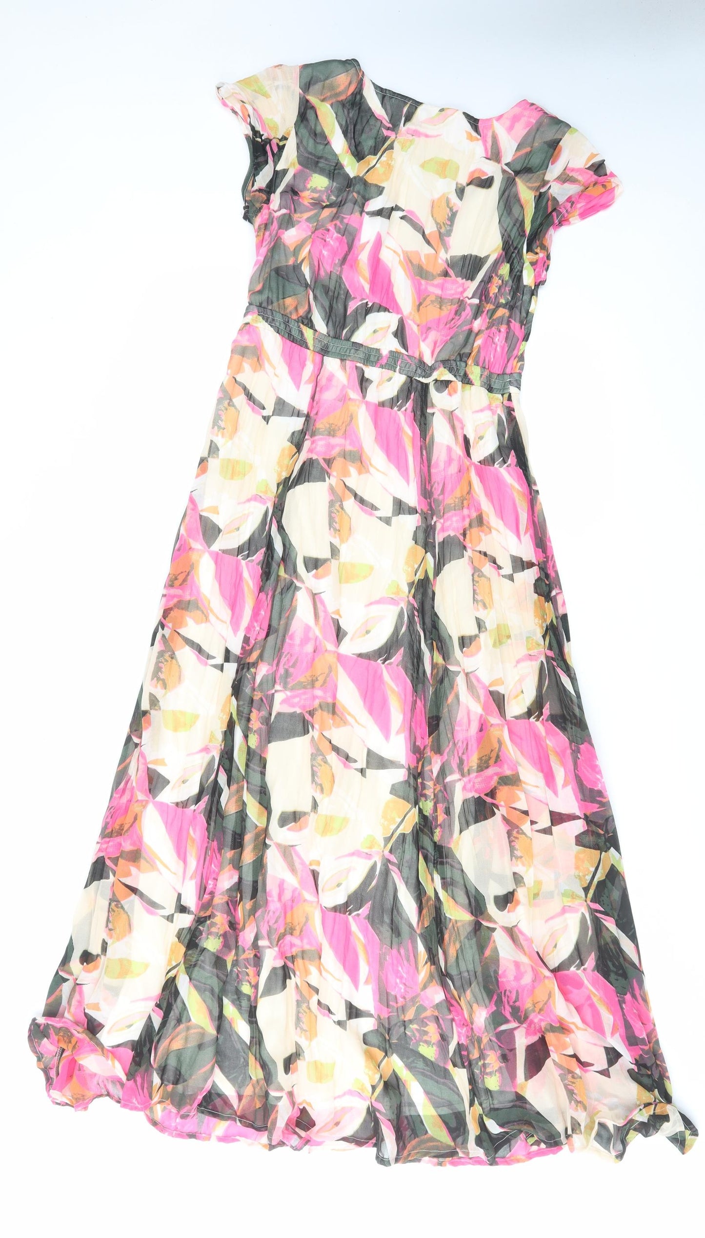 Changes By Together Womens Multicoloured Geometric Polyester Maxi Size 14 V-Neck Pullover