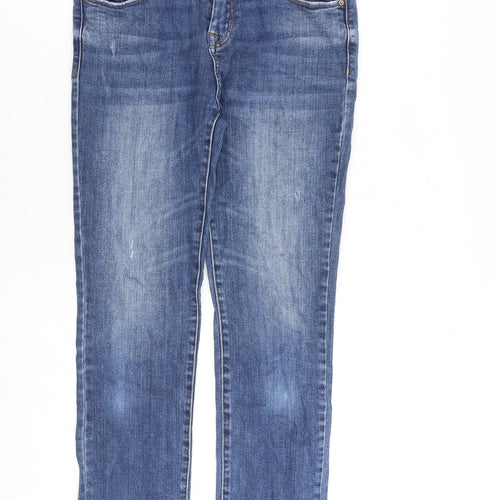 AH Denim Womens Blue Cotton Straight Jeans Size 28 in L26 in Regular Zip