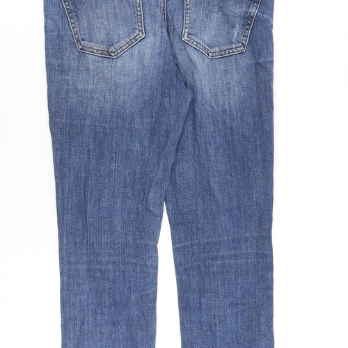 AH Denim Womens Blue Cotton Straight Jeans Size 28 in L26 in Regular Zip