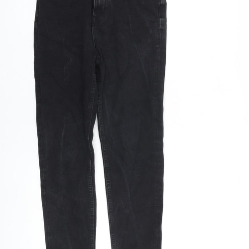 Marks and Spencer Womens Black Cotton Skinny Jeans Size 8 L27 in Regular Zip
