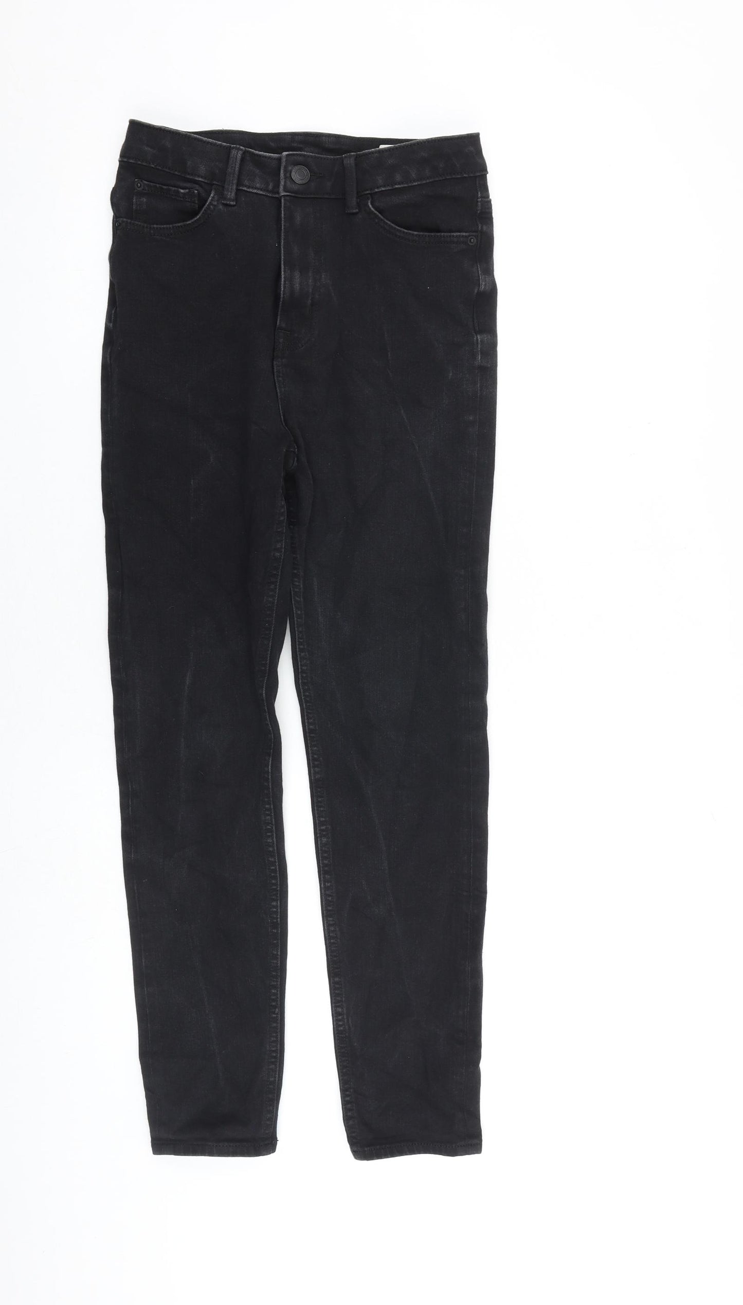 Marks and Spencer Womens Black Cotton Skinny Jeans Size 8 L27 in Regular Zip