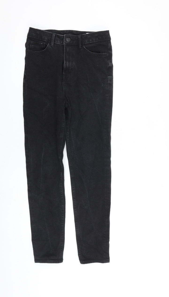 Marks and Spencer Womens Black Cotton Skinny Jeans Size 8 L27 in Regular Zip