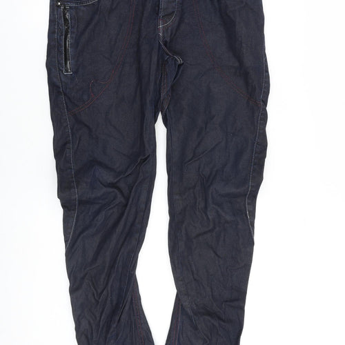 NEXT Mens Blue Cotton Tapered Jeans Size 32 in L28 in Regular Zip