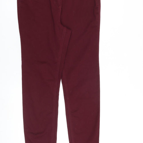 Debenhams Womens Red Cotton Skinny Jeans Size 12 L29 in Slim Zip