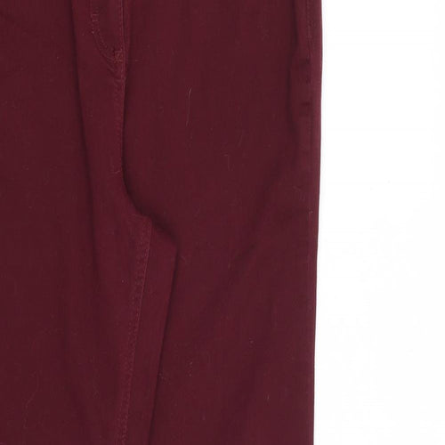 Debenhams Womens Red Cotton Skinny Jeans Size 12 L29 in Slim Zip
