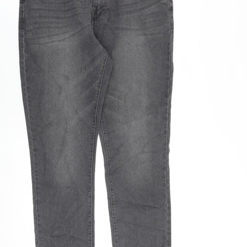 Everyday Mens Grey Cotton Straight Jeans Size 32 in L30 in Regular Zip
